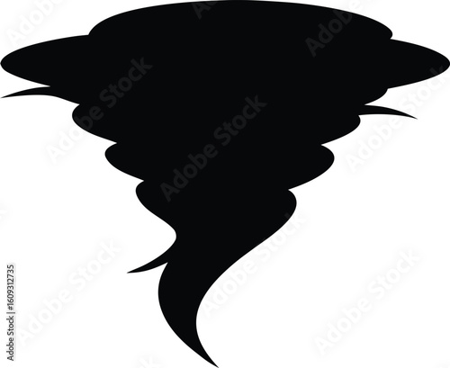 tornado  black silhouette vector,tornado  icon illustration