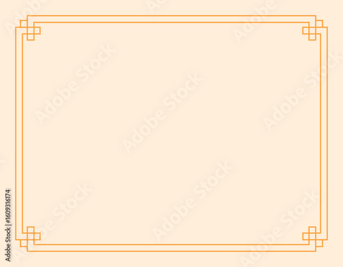 Traditional Korean-style frame design with oriental borders. Ideal for Chuseok, Seollal, and Asian holiday invitations or decorations for the title of contents.