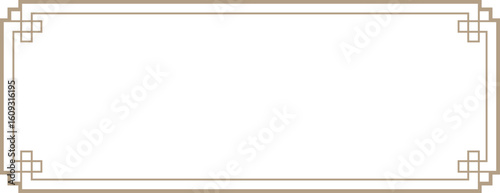 Traditional Korean-style frame design with oriental borders. Ideal for Chuseok, Seollal, and Asian holiday invitations or decorations for the title of contents.