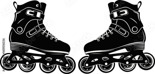 Inline Skates Silhouette: Speed and Style on Wheels