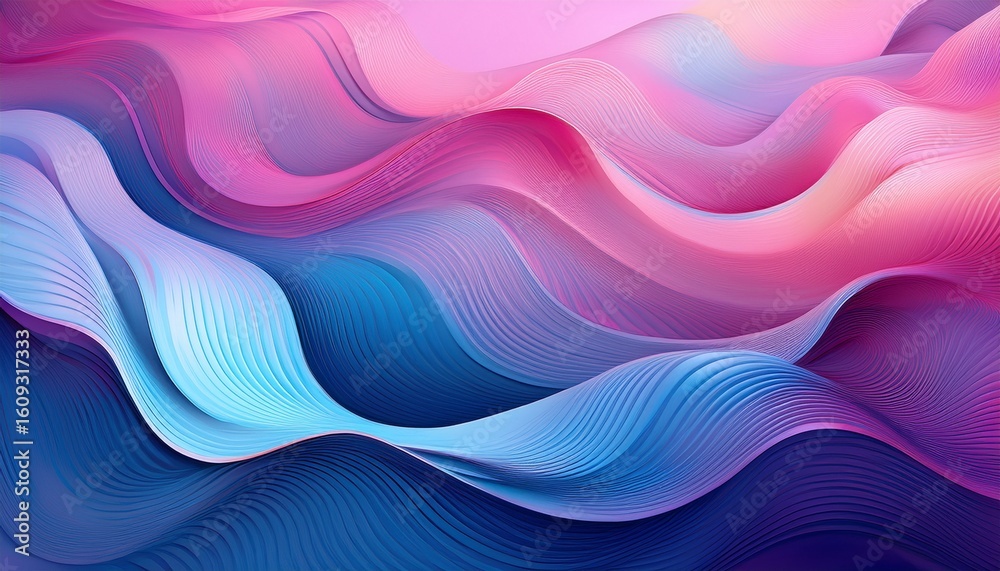 Fototapeta premium abstract vibrant wave patterns in dynamic blues and pinks for modern artistic backgrounds and creative design projects