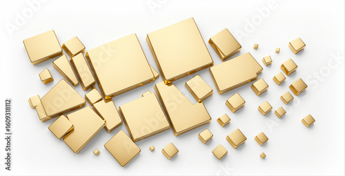 golden metallic geometric s...