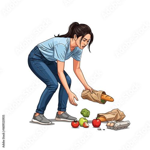 Spilled Groceries A Moment of Mishap