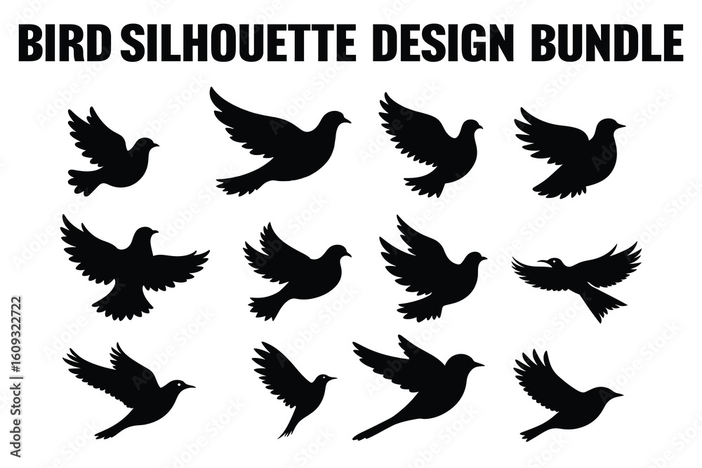 Obraz premium Dove of Peace Silhouette with Olive Branch