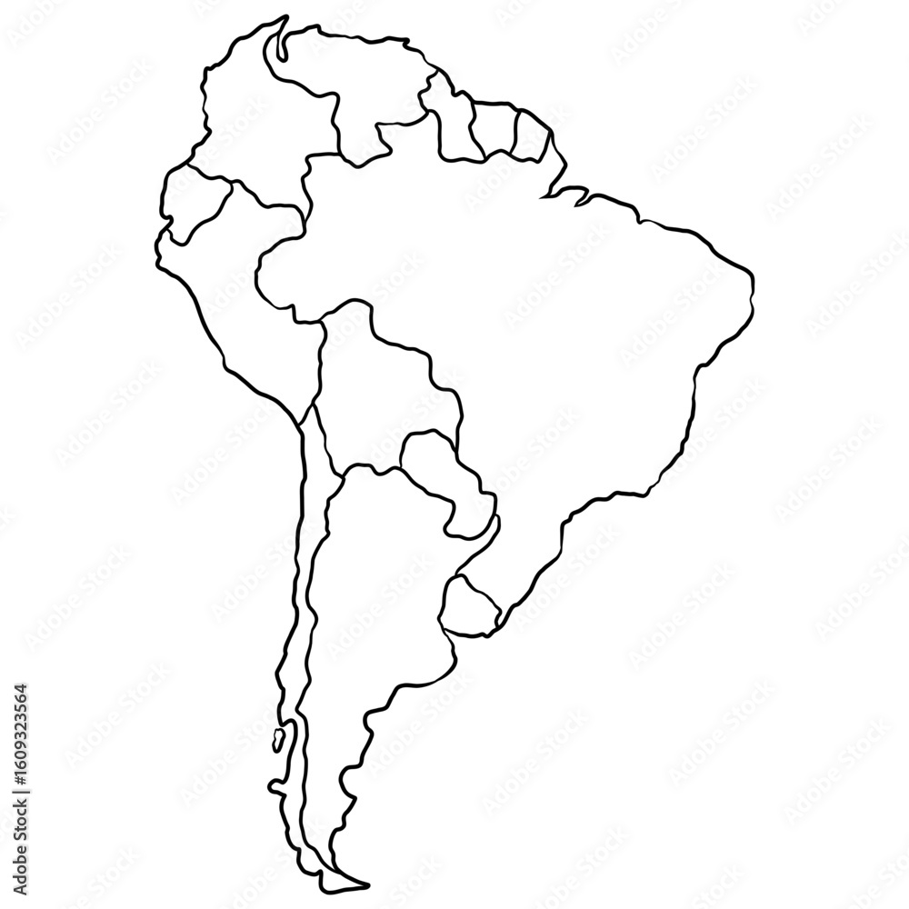 Fototapeta premium map of the south america