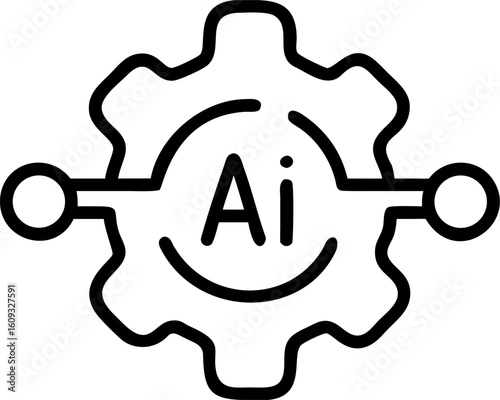 ai icon vector icon on white or transparent background. Graphic design Stroke icon collections. Editable Stroke icon collection Outline icon.