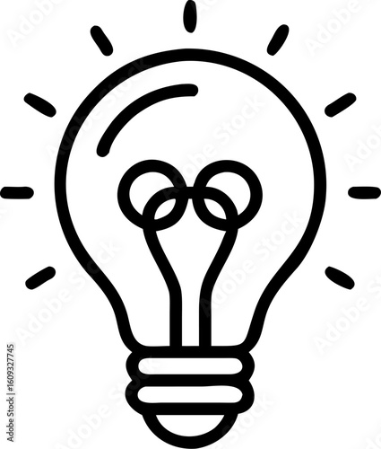 idea vector icon on white or transparent background. Graphic design Stroke icon collections. Editable Stroke icon collection Outline icon.