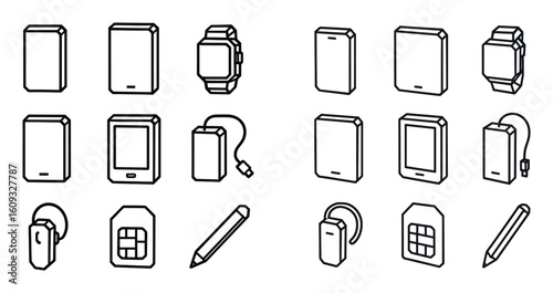 3D Tech Icons Grid