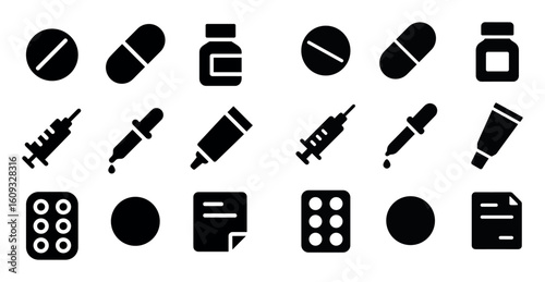 Pharmaceutical Icons Grid