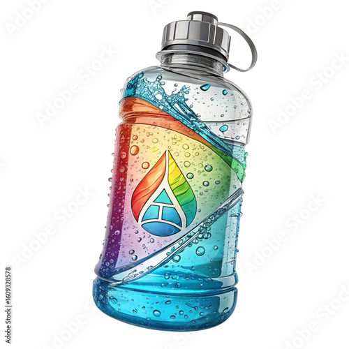 3d color Water Bottle Icon