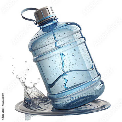 3d Water Bottle Icon on white background