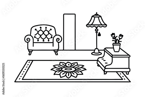 vintage living room with rotary phone s