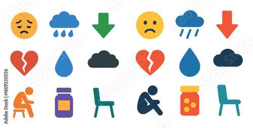 Depression Icon Set