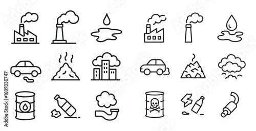 Ecology Pollution Icons