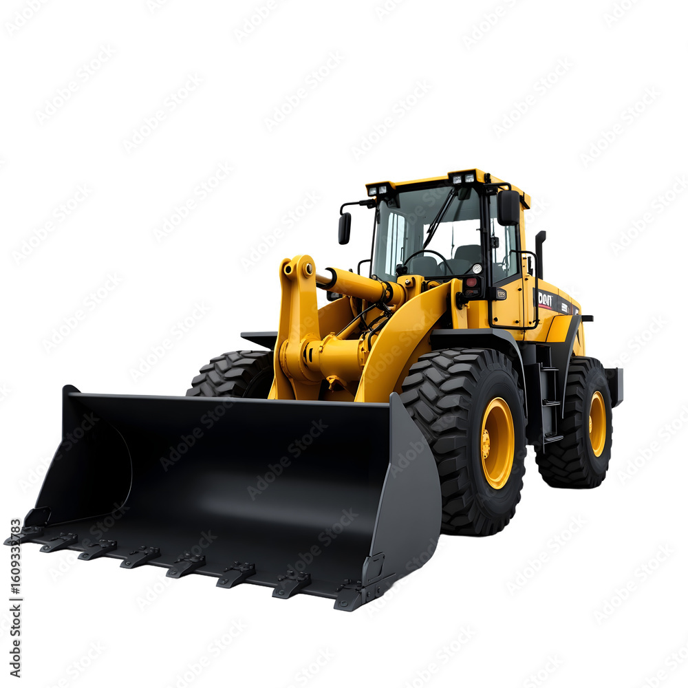 Fototapeta premium bulldozer excavator isolated on white