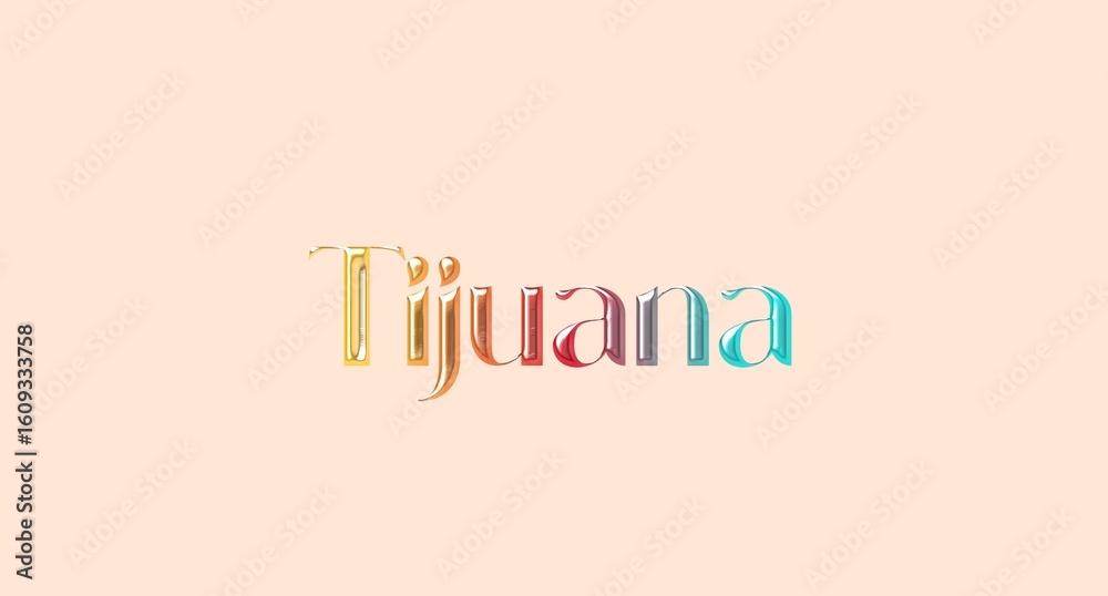 Fototapeta premium Tijuana name isolated. Tijuana graffiti. Tijuana typography. Tijuana graphic bold name. World's famous countries and cities' names illustration. Graphic vector design in jpg format. 