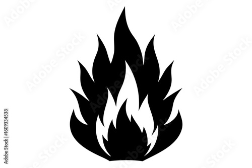 Burning flame heat fire blaze energy abstract silhouette vector illustration