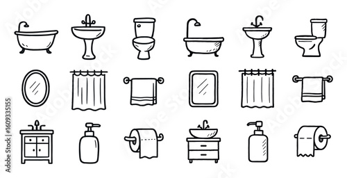 Bathroom Icon Sketches