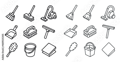 Minimalist Cleaning Icons