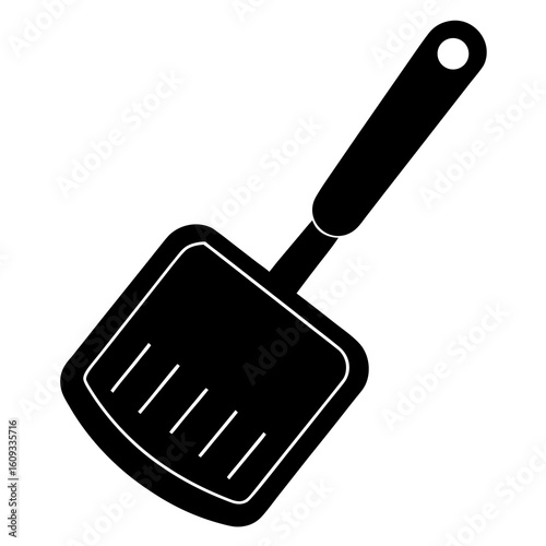 Black dustpan with handle and hanging hole
