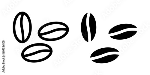  coffee beans icon wihte on background
