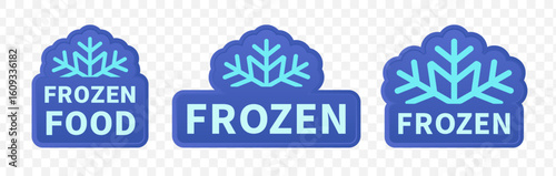 Frozen food label vector sticker set