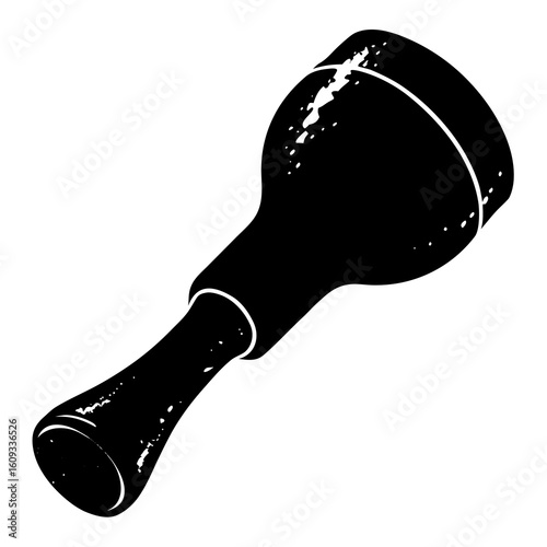 Black silhouette of a jigger bar tool with textured effect