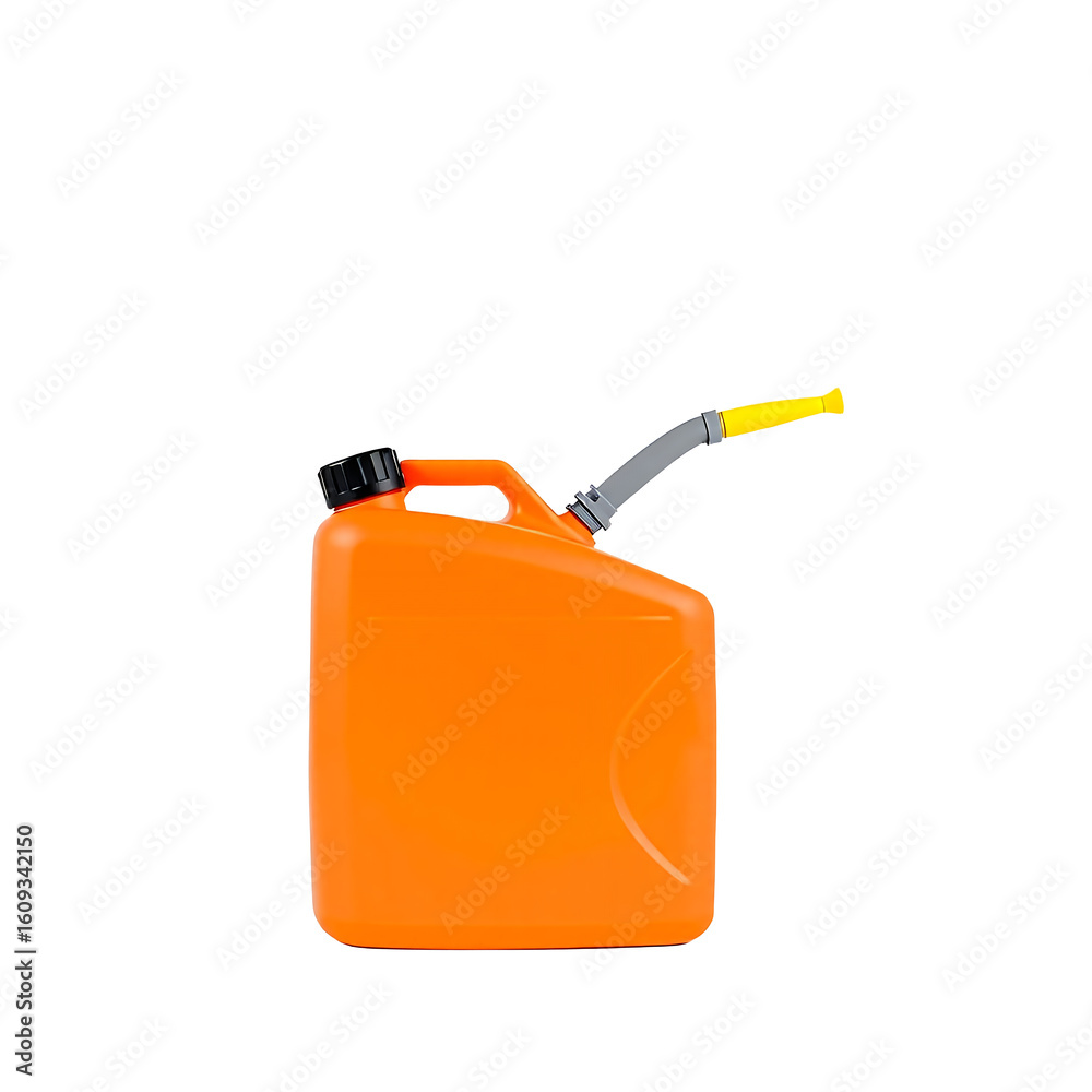 Fototapeta premium Orange Gas Can with Spout Isolated on White Background