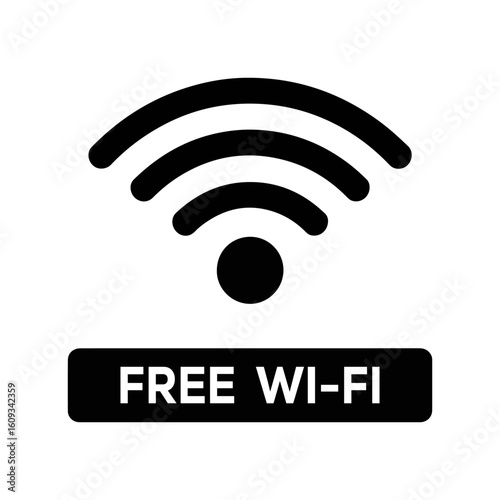 free wifi icon sticker for cafe restaurant or public area