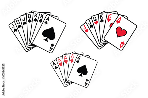 Poker Playing Cards Clipart Set