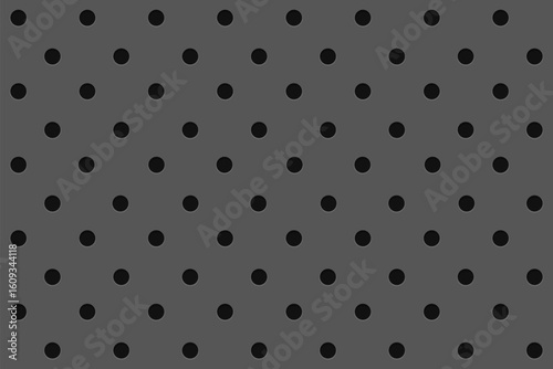 Pegboard peg board gray wall with dots, holes in geometric grid pattern. Perforated panel for hooks, diy construction. 