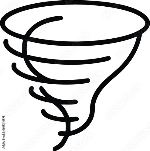Swirling Cyclone Vortex Outline tornado spiral