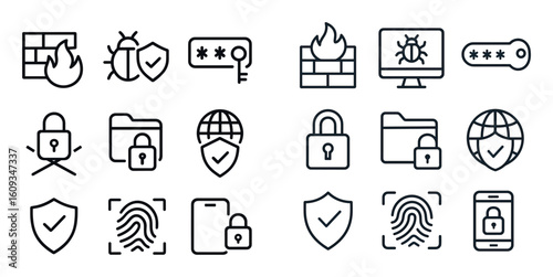 Minimalist Cybersecurity Icons