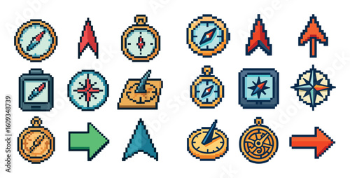 Pixel Compass Icons
