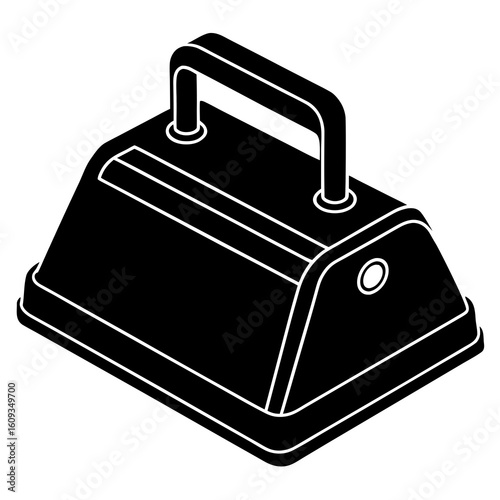 Black and white illustration of a portable work light