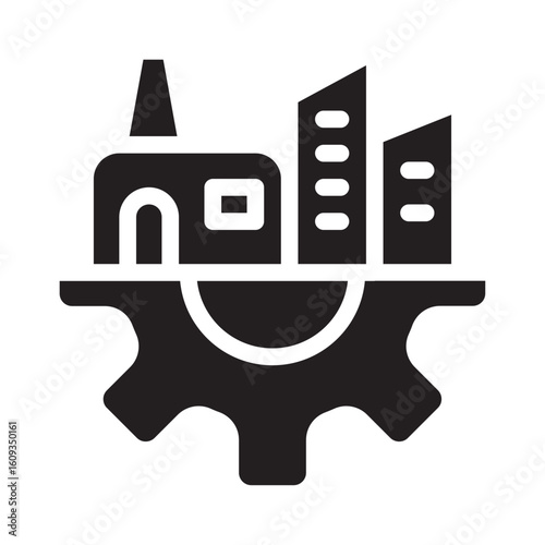 Smart Factory Solid Icon