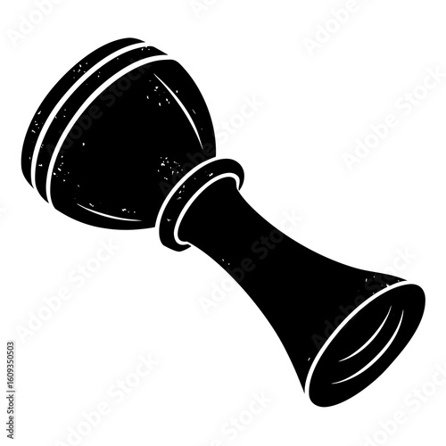 Black silhouette of a jigger bar tool with textured effect