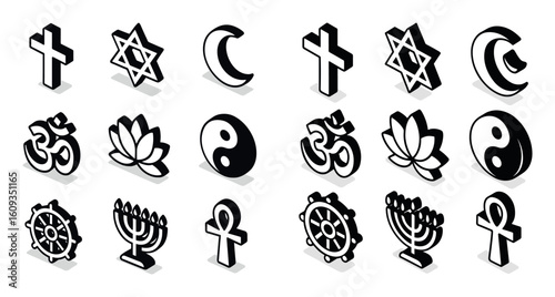 Spiritual Symbols Icons Grid