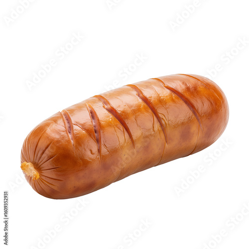 Delicious grilled sausage with light marks png isolated on transparent background