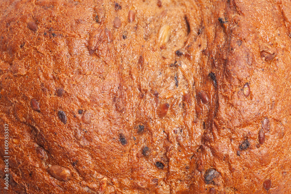 Φωτογραφία Close-up texture of white bread crust with seeds