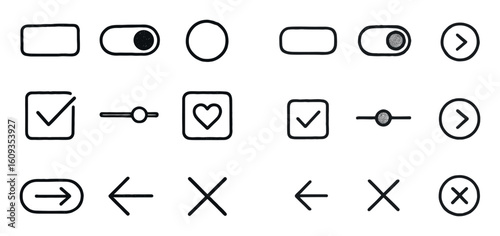 UI Sketch Icons Grid