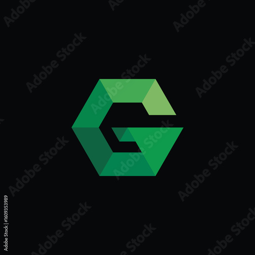Geometric Hexagon Letter G Logo Design Vector Template