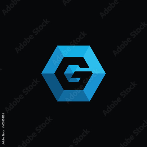 Geometric Hexagon Letter G Logo Design Vector Template