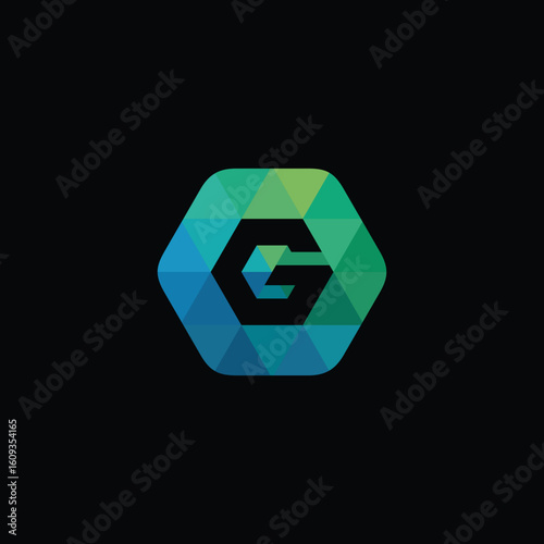 Geometric Hexagon Letter G Logo Design Vector Template