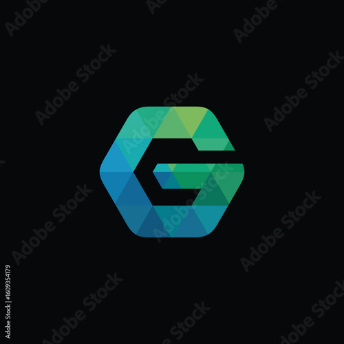 Geometric Hexagon Letter G Logo Design Vector Template