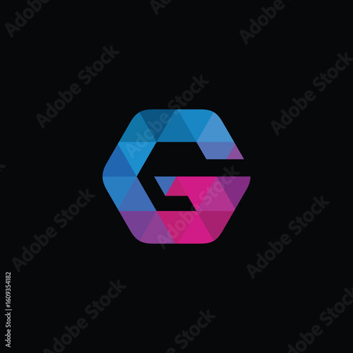 Geometric Hexagon Letter G Logo Design Vector Template
