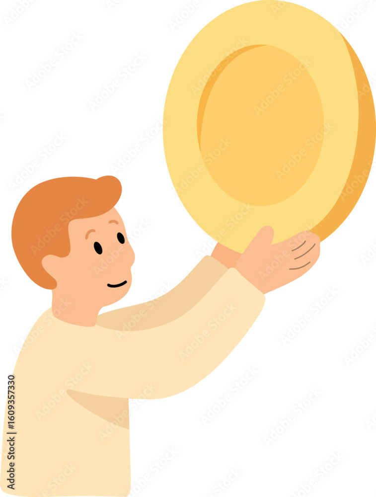 Person Holding Large Gold Coin Person Holding Large Gold Coin