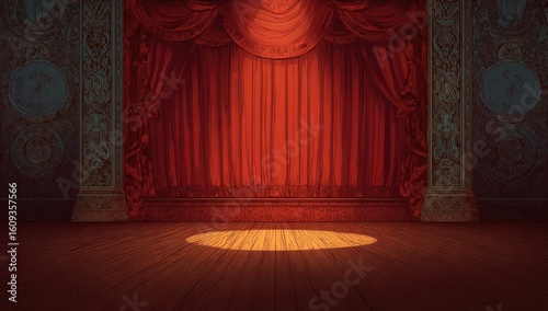 Wallpaper Mural Grand theater stage, dramatic lighting Torontodigital.ca