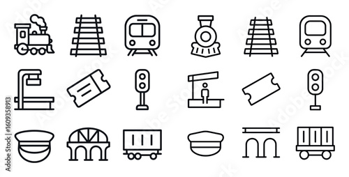 Minimalist Rail Transport Icons