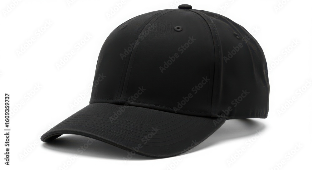 Plain black baseball cap isolated on white background Plain black baseball cap isolated on white background